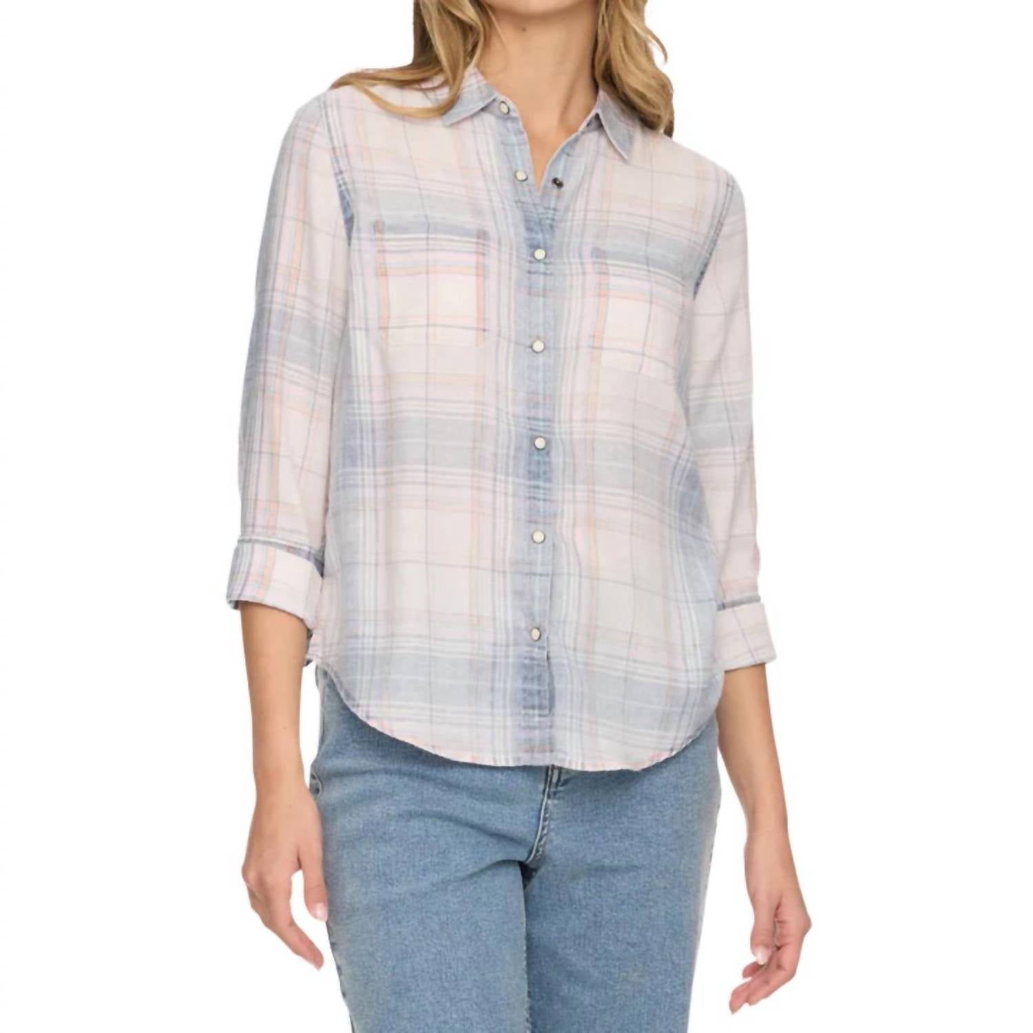 

Топ Marina с двумя карманами в синюю клетку Flags & Anthem