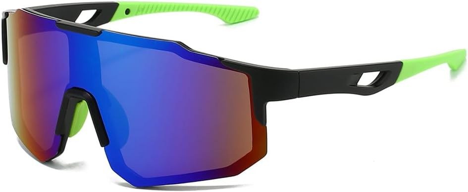 

Мужские спортивные солнцезащитные очки без оправы в стиле панк с зеркальными линзами для активного отдыха и велоспорта, модный дизайн, обтекаемая форма, защита от УФ-излучения KTUCN, 3