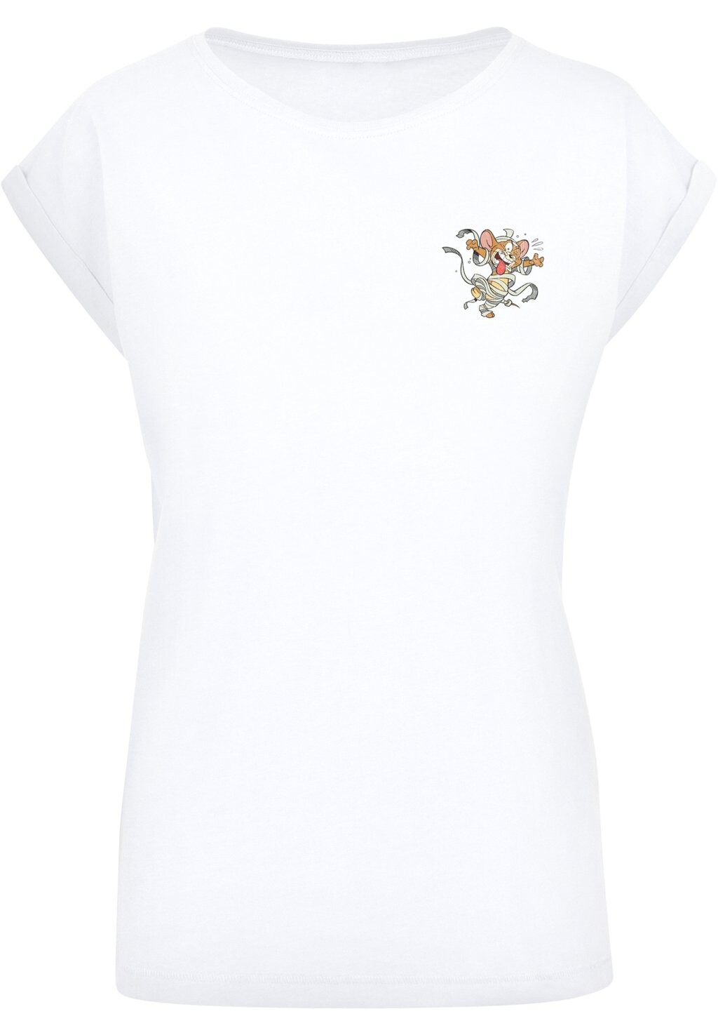

Футболка с принтом EXTENDED SHOULDER TOM AND JERRY TV SERIE FAUX POCKET MUM F4NT4STIC, белый