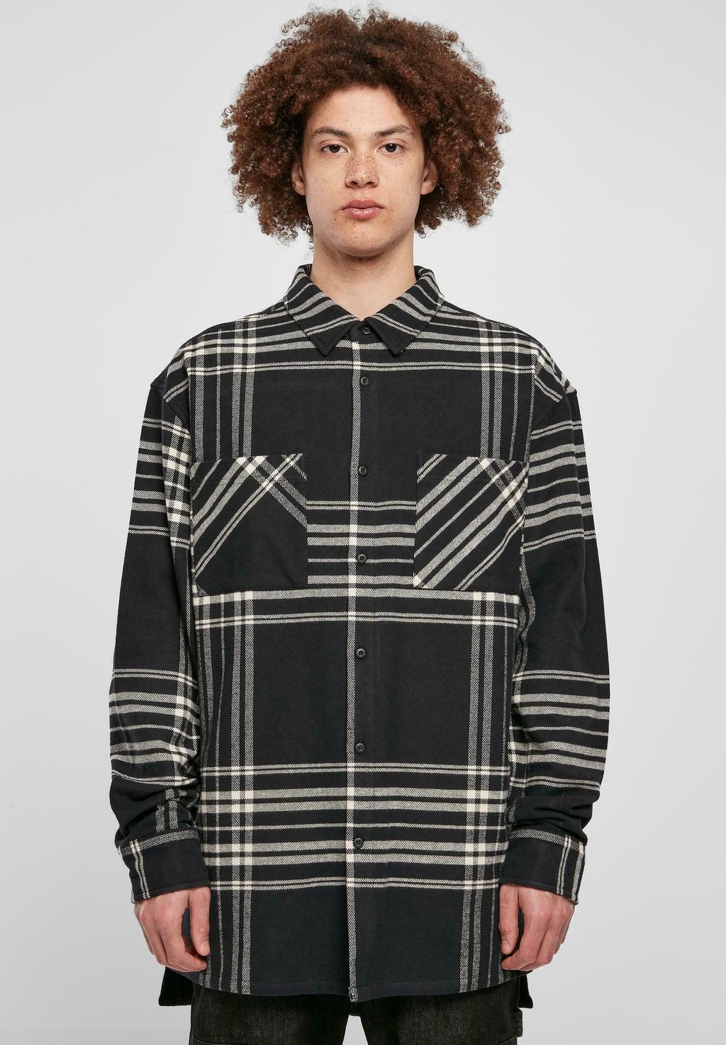 

Рубашка LONG OVERSIZED CHECKED SUMMIT Urban Classics, черный