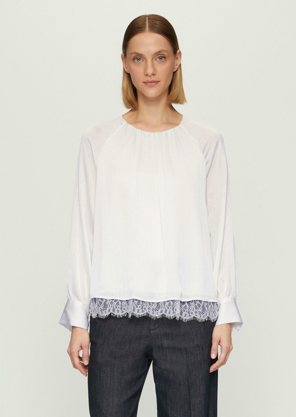 

Блуза PLISSIERTE MIT DETAILS s.Oliver BLACK LABEL, молочный