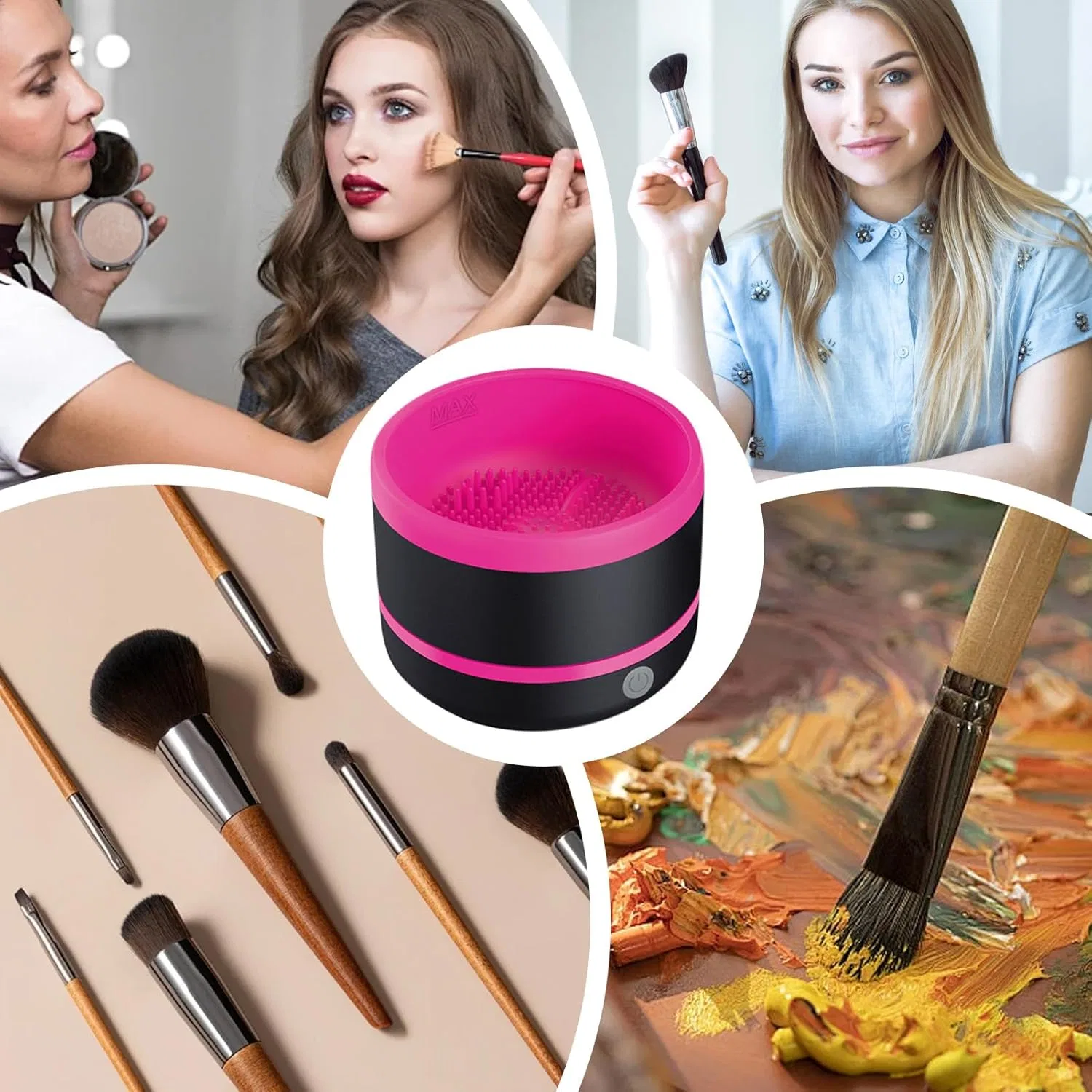 Машинка для чистки кистей Electric Brush Washer, автоматическая, белый — фото 3