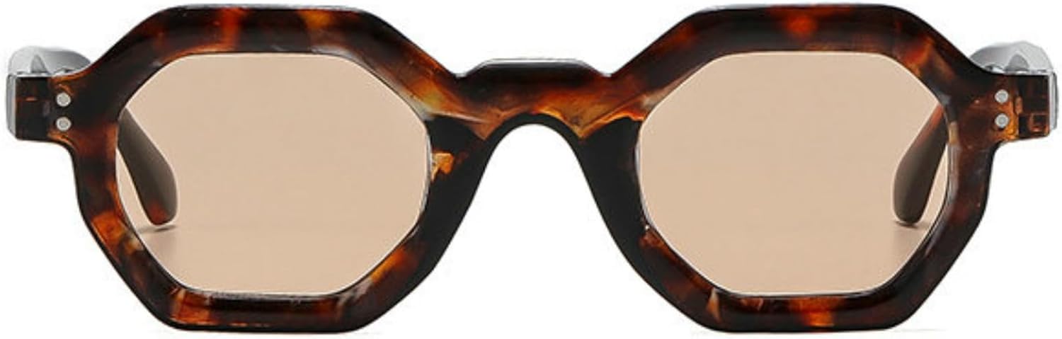 

Willochra Модные маленькие квадратные панк-солнцезащитные очки для женщин в стиле ретро с градиентом, защита от УФ-излучения UV400, для мужчин с заклепками, зеленые многоугольные солнцезащитные очки, C5