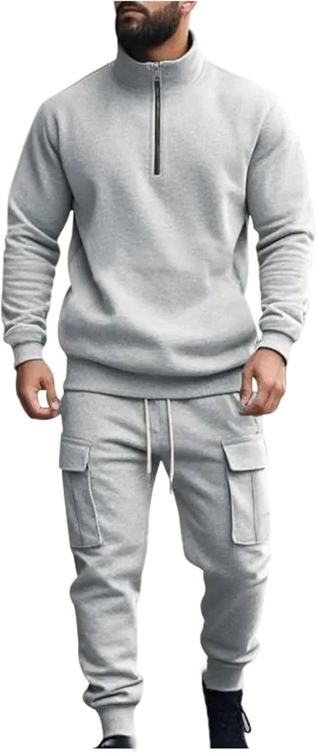 Мужской спортивный костюм из флиса, 2 предмета, Light Gray9