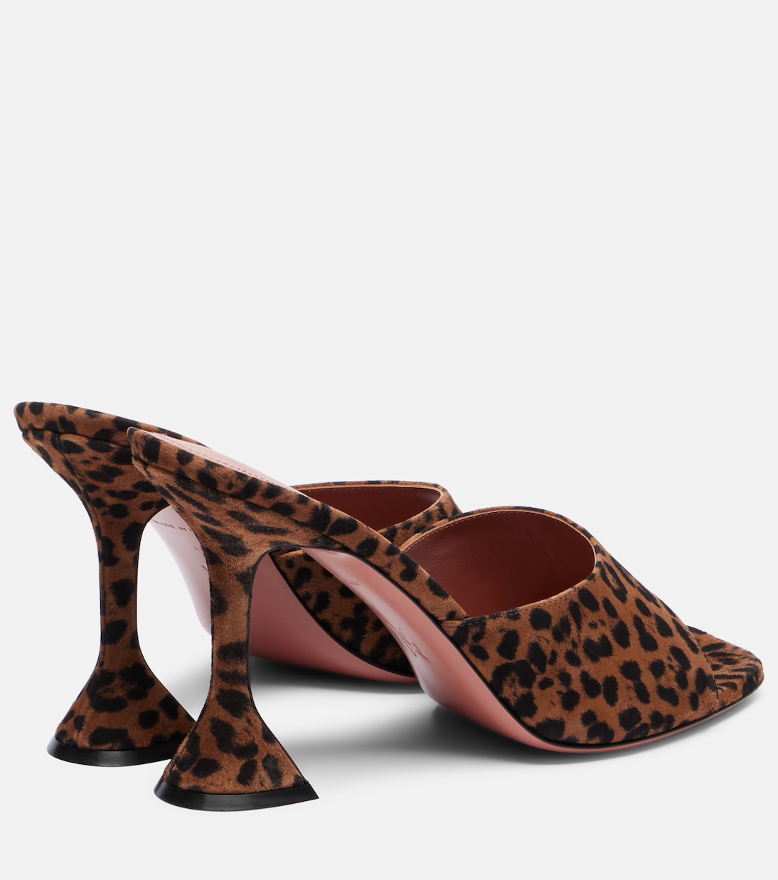 Замшевые мюли Lupita 95 с леопардовым принтом Amina Muaddi, Leopard — фото 2