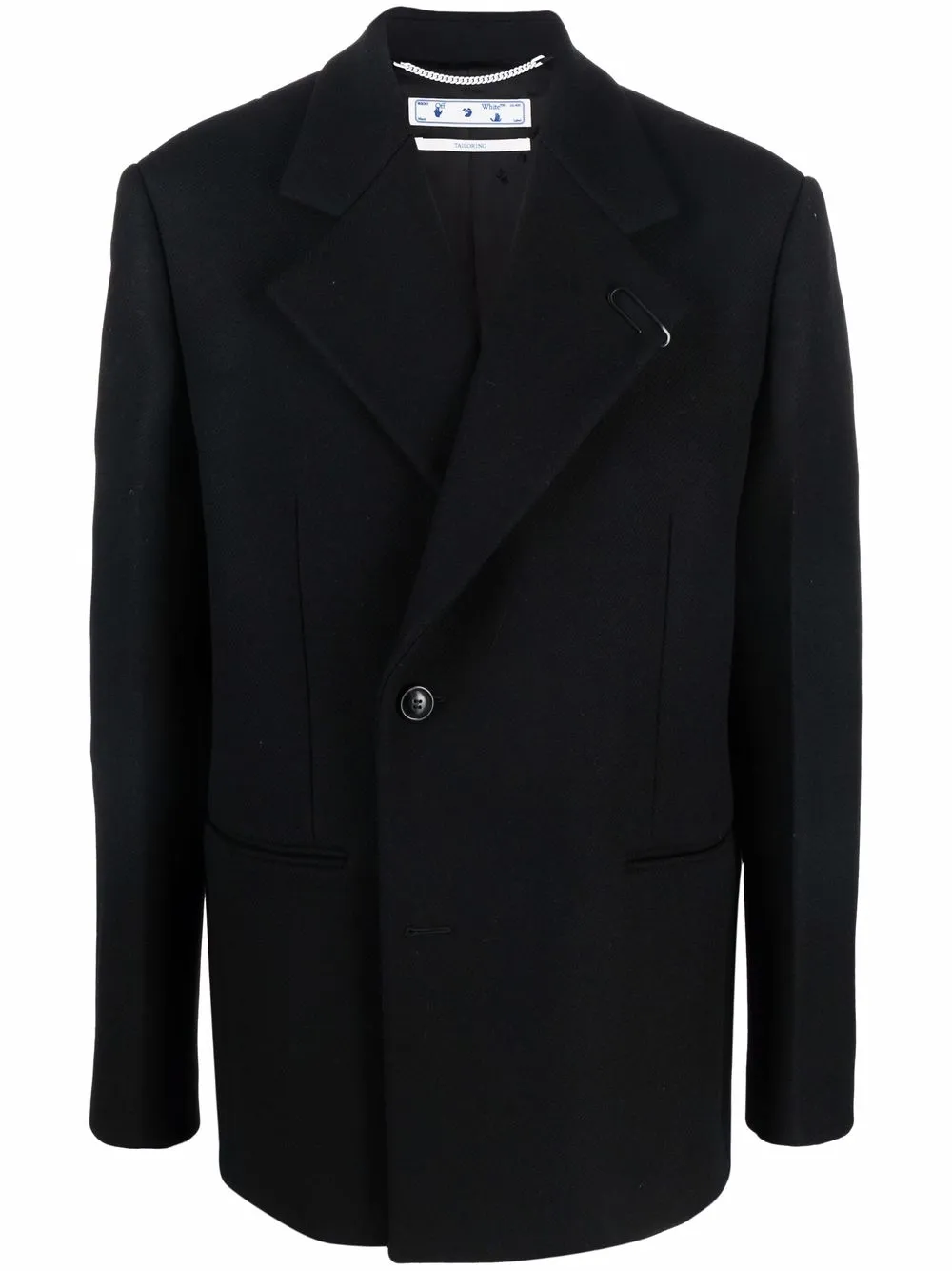 

Короткое двубортное пальто OFF-WHITE, черный