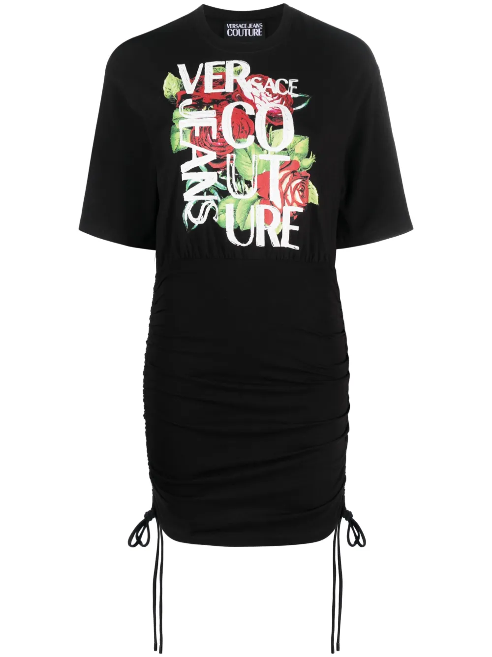 

Платье-футболка Roses с логотипом Versace Jeans Couture, черный