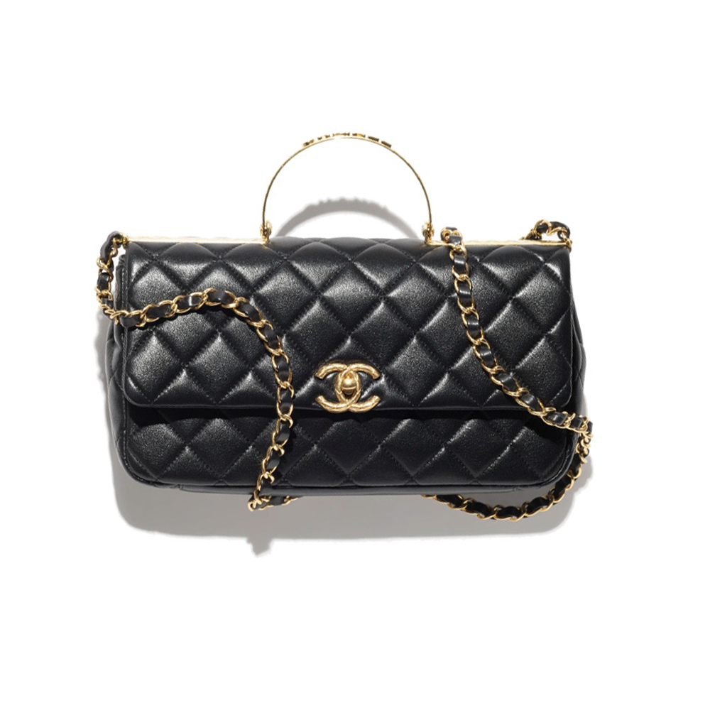 

CHANEL Блестящая овчина, сумка-конверт со стразами, сумка-туба, женская, черная