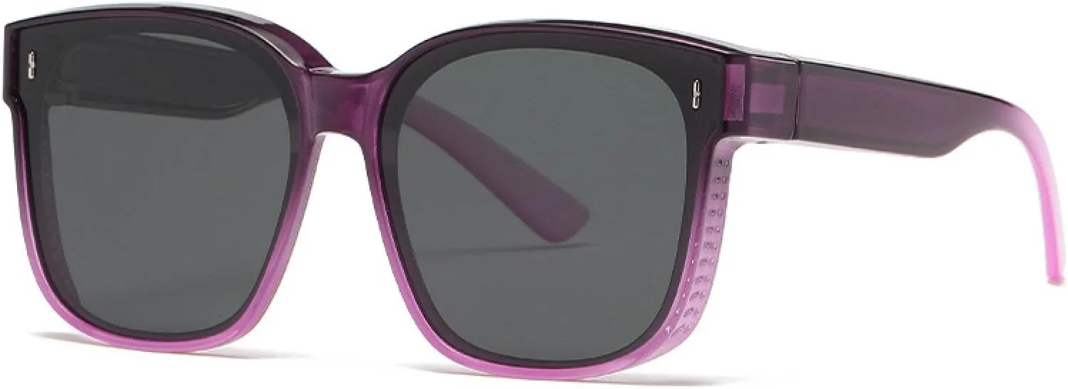 

Женские поляризованные солнцезащитные очки UV400 Мужские очки в крупной оправе для вождения, кемпинга, катания на лыжах, защиты от солнца VFDHN, Purple Pink Gray