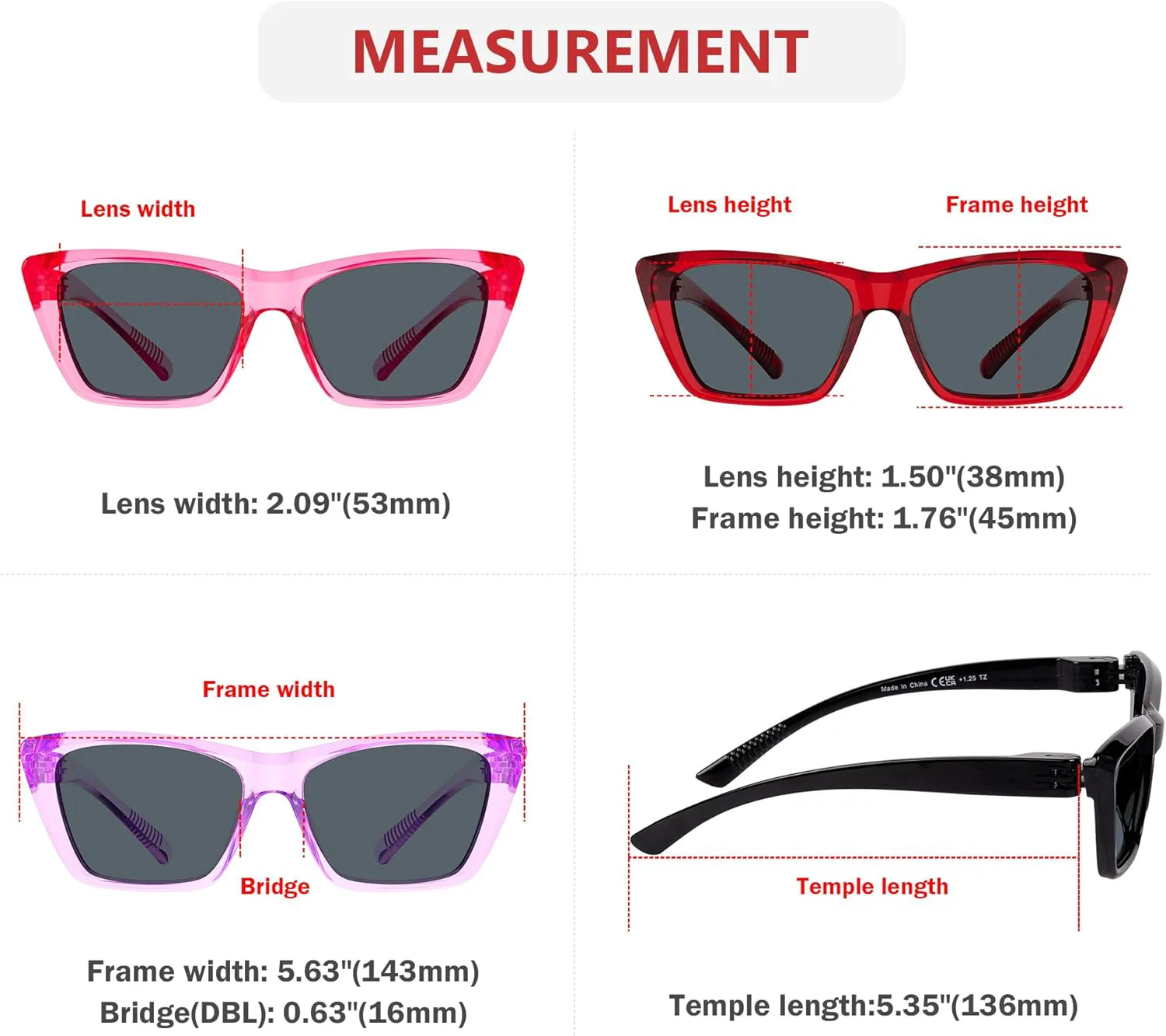 

Женские поляризованные солнцезащитные очки Eyekepper «кошачий глаз» без металлических линз, блокирующие блики UV400, с пружинными шарнирами без винтов, Black