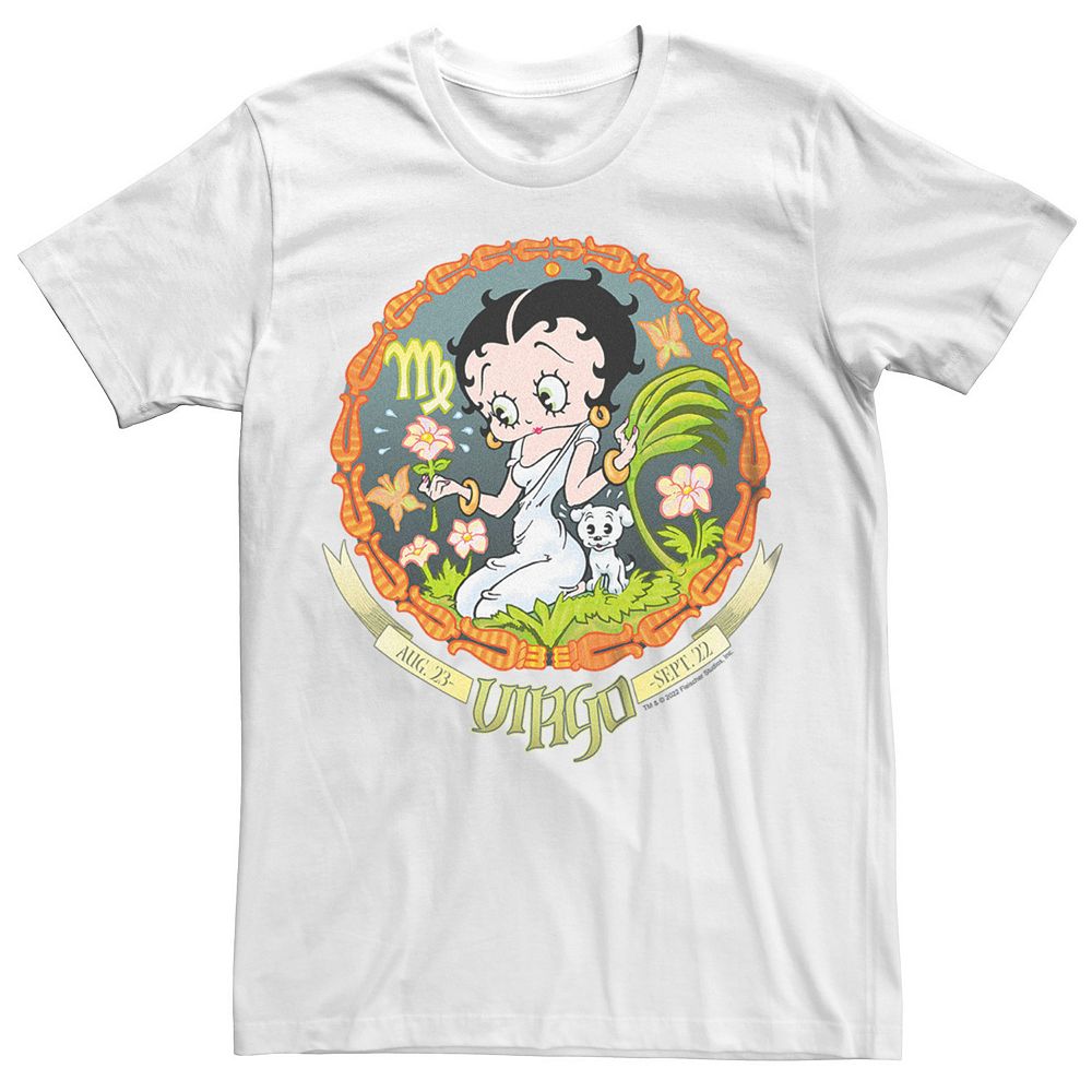 

Мужская футболка с гороскопом Betty Boop Virgo Licensed Character, белый