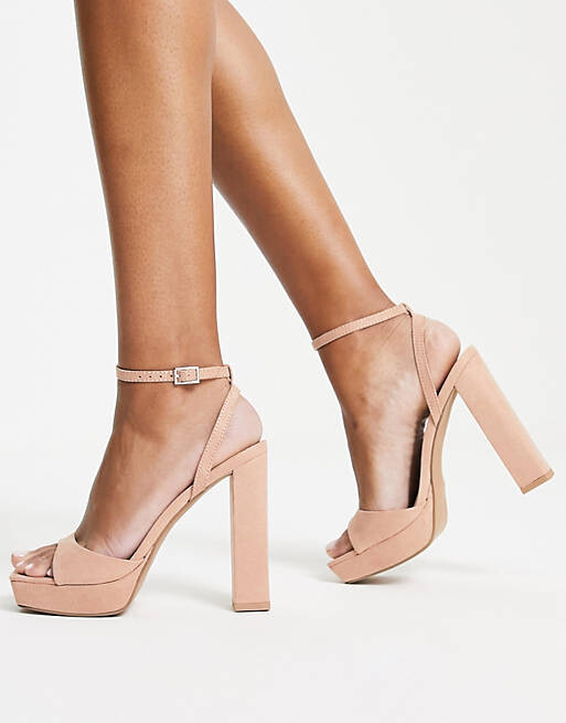 Бежевые босоножки на платформе ASOS DESIGN Noun на едва заметном каблуке — фото 4