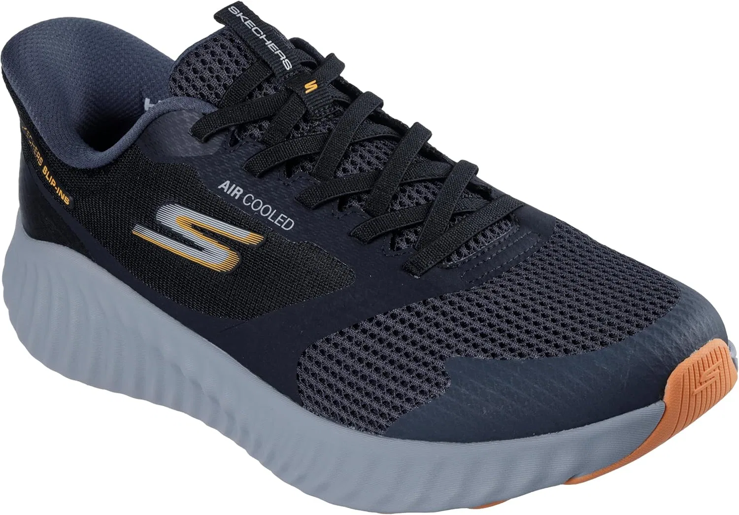 Мужские кроссовки Skechers Go Run Now Starfuse Hands Free Slip-in Trainers, Black Grey — фото 4