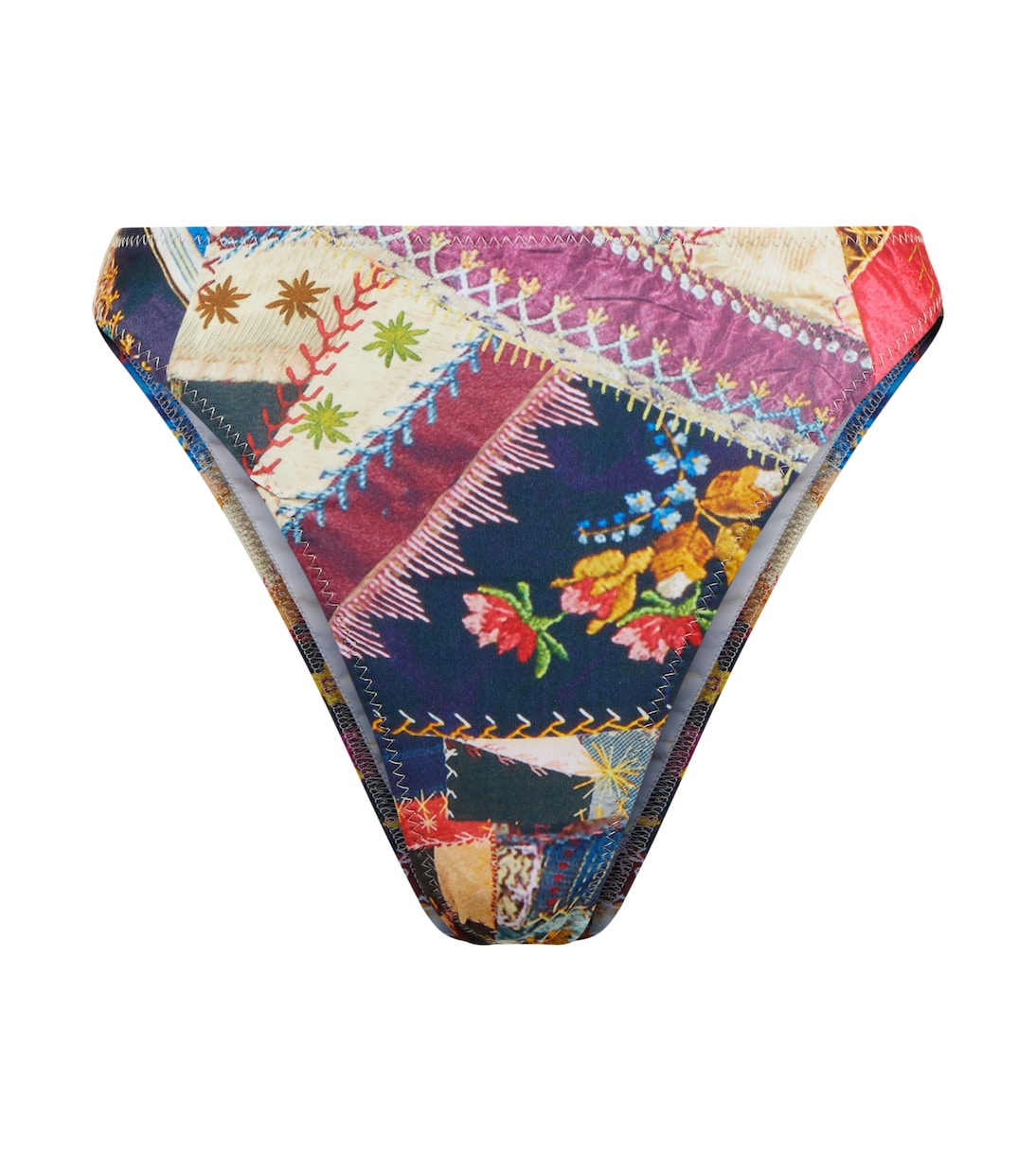 

Плавки-бикини с высокой талией и принтом Luca Norma Kamali, Vintage Quilt