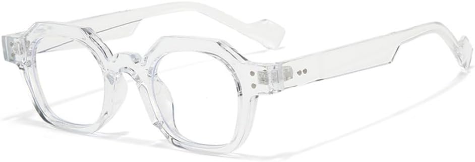 

Женские солнцезащитные очки в стиле ретро Polygon 2027, защита от УФ-излучения UV400, модные панк-очки с заклепками, мужские очки с прозрачными линзами в оправе MTZJH, Transparent Clear