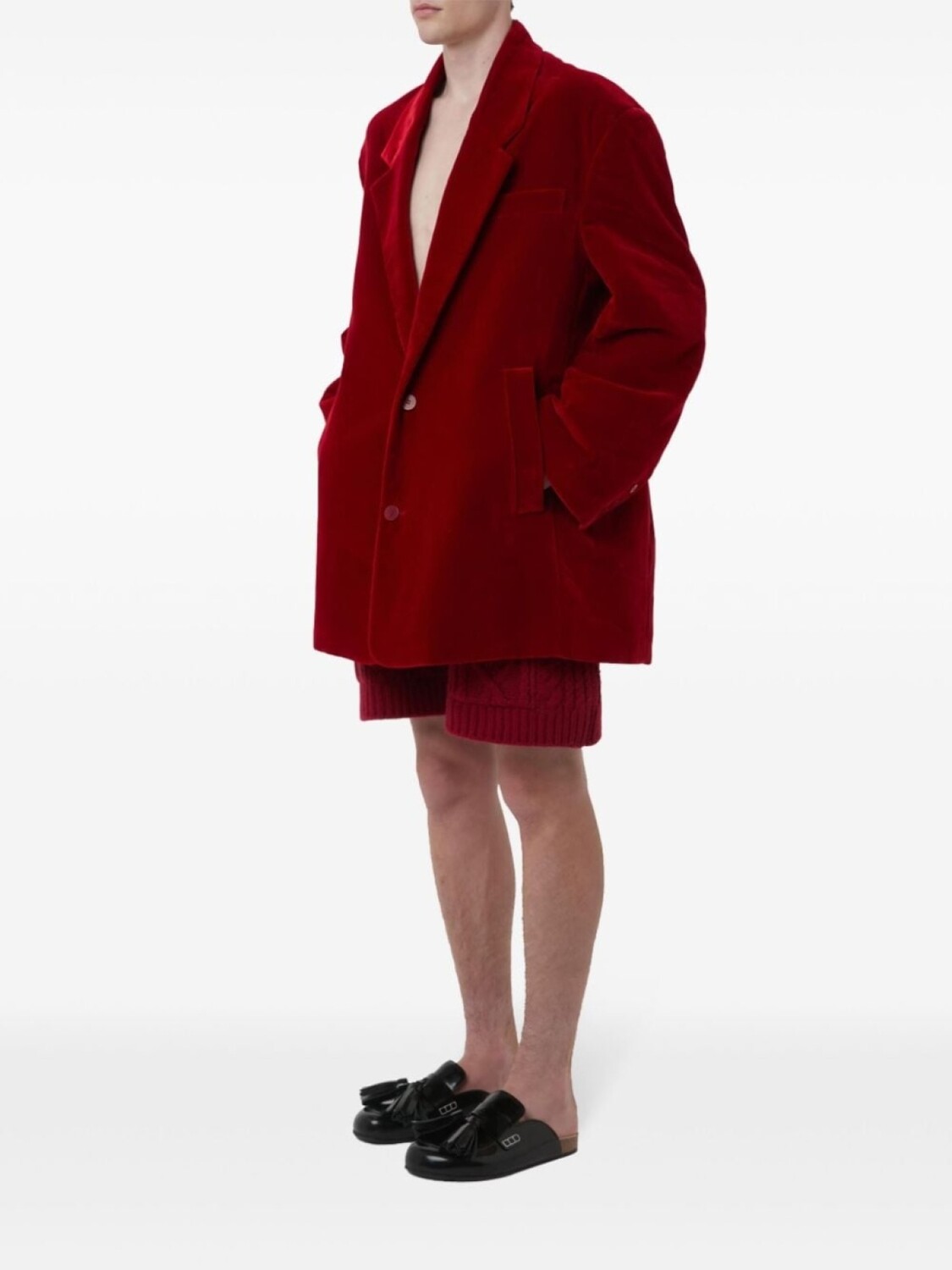 

JW Anderson бархатный блейзер, красный