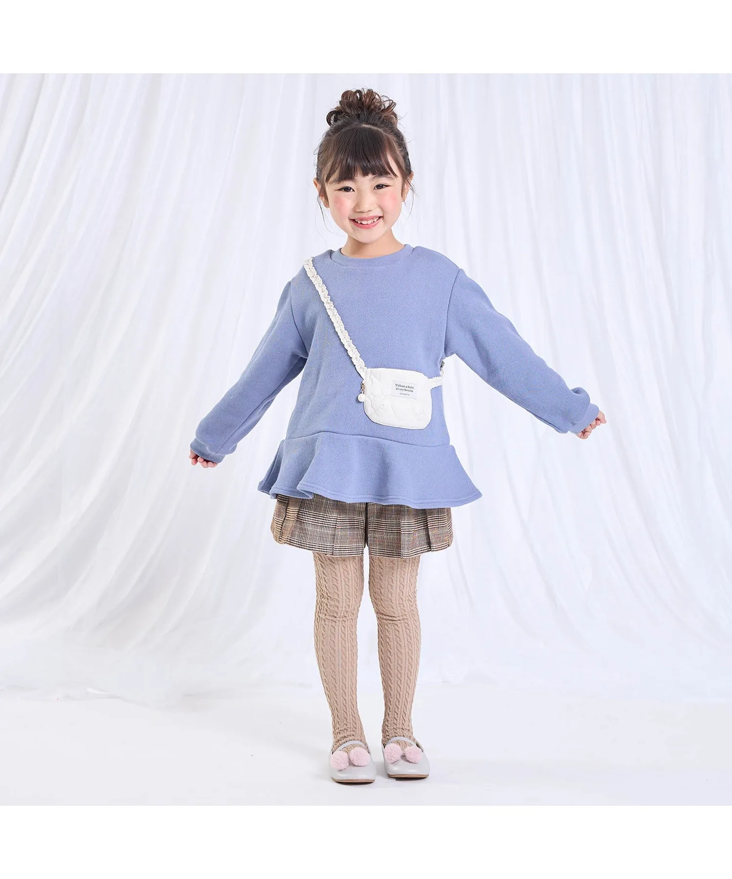 Детские штаны-шорты с люрексом Seraph Lame Check Culottes красные — фото 3
