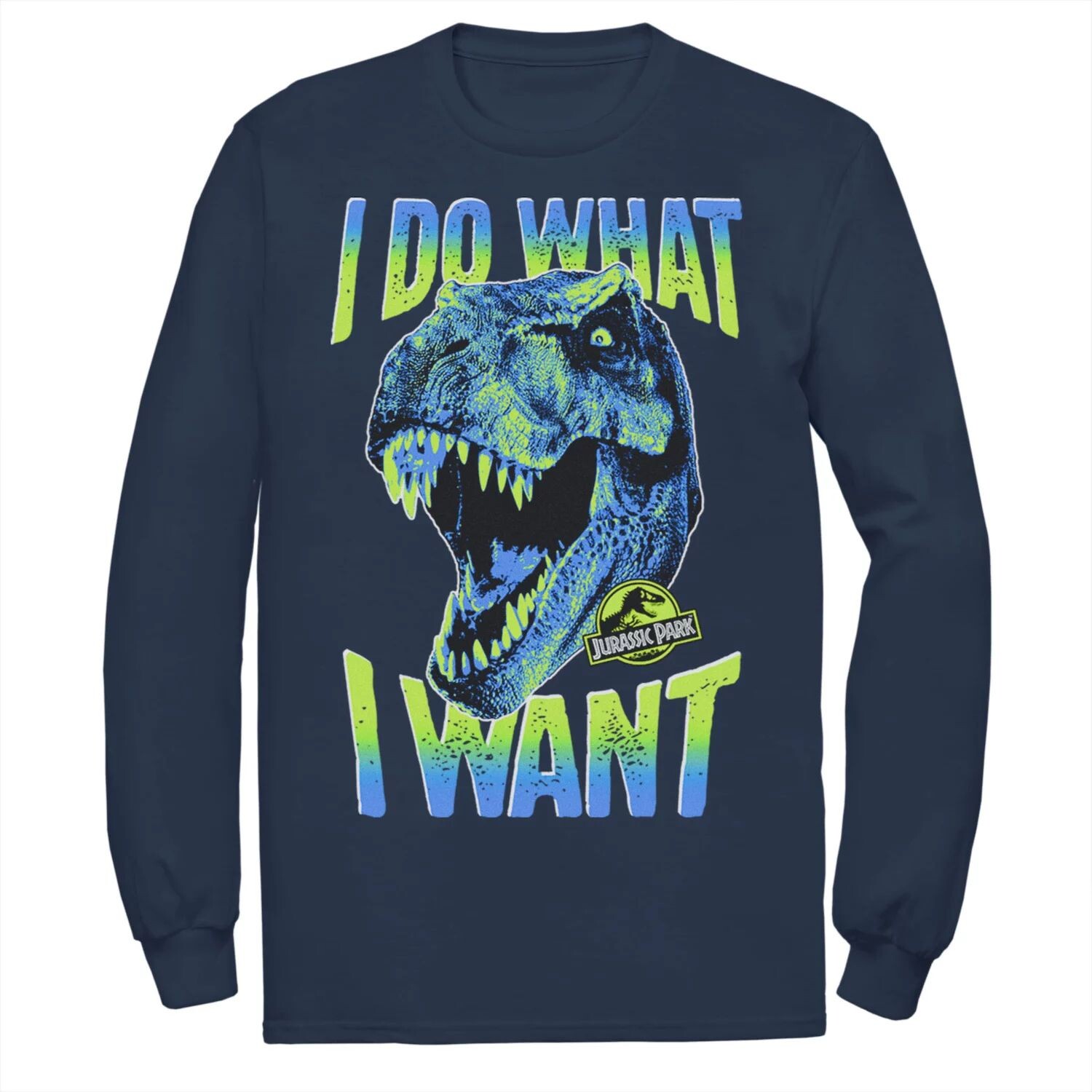 

Мужская футболка Jurassic Park T-Rex I Do What I Want, Синяя Licensed Character, синий