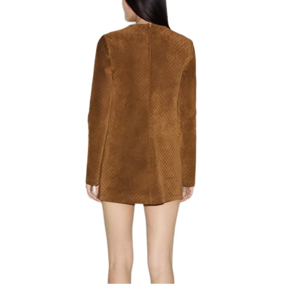 Мини-платье GUCCI с монограммой и деталью Horsebit, с монограммой, Umber — фото 4
