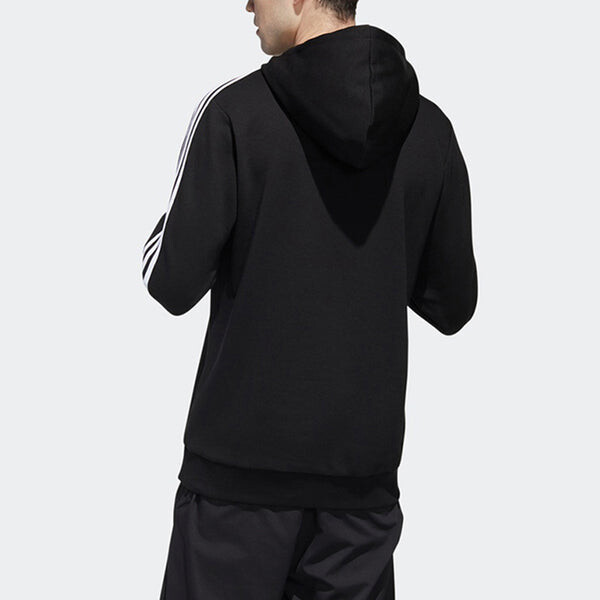 Толстовка adidas neo M ESNTL 3S HDY Sports Loose Black, черный — фото 4