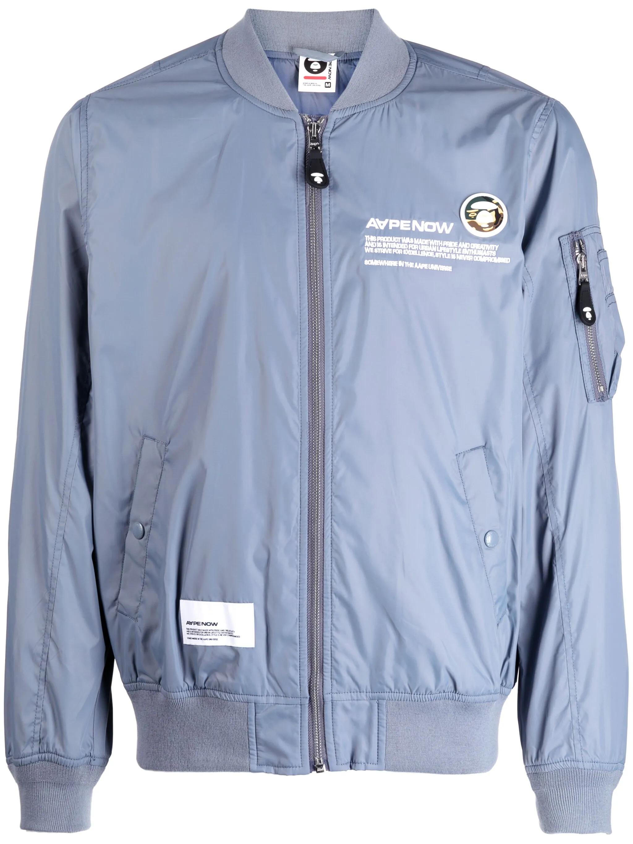 

Бомбер на молнии с логотипом Aape By A Bathing Ape, синий