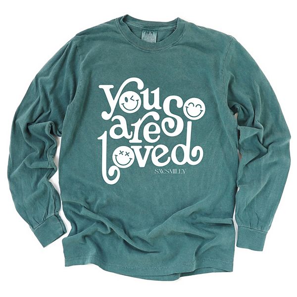 

Футболка с длинным рукавом SWSmiley you are so loved Simply Sage Market, Blue Spruce