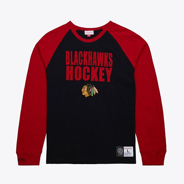 

Мужская черно-красная футболка Chicago Blackhawks Legendary с длинным рукавом реглан Mitchell & Ness