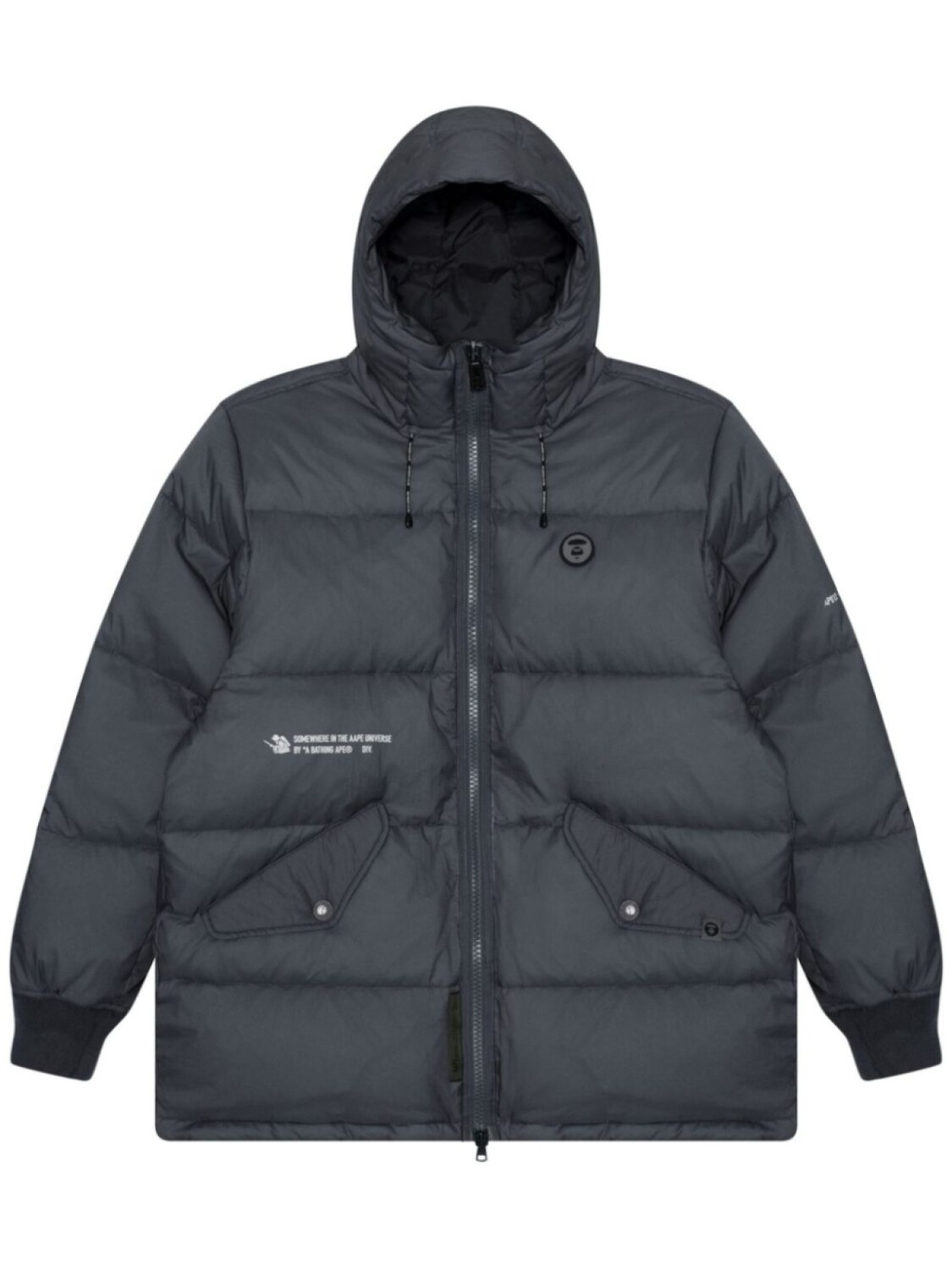 

AAPE BY *A BATHING APE стеганая куртка с логотипом, серый