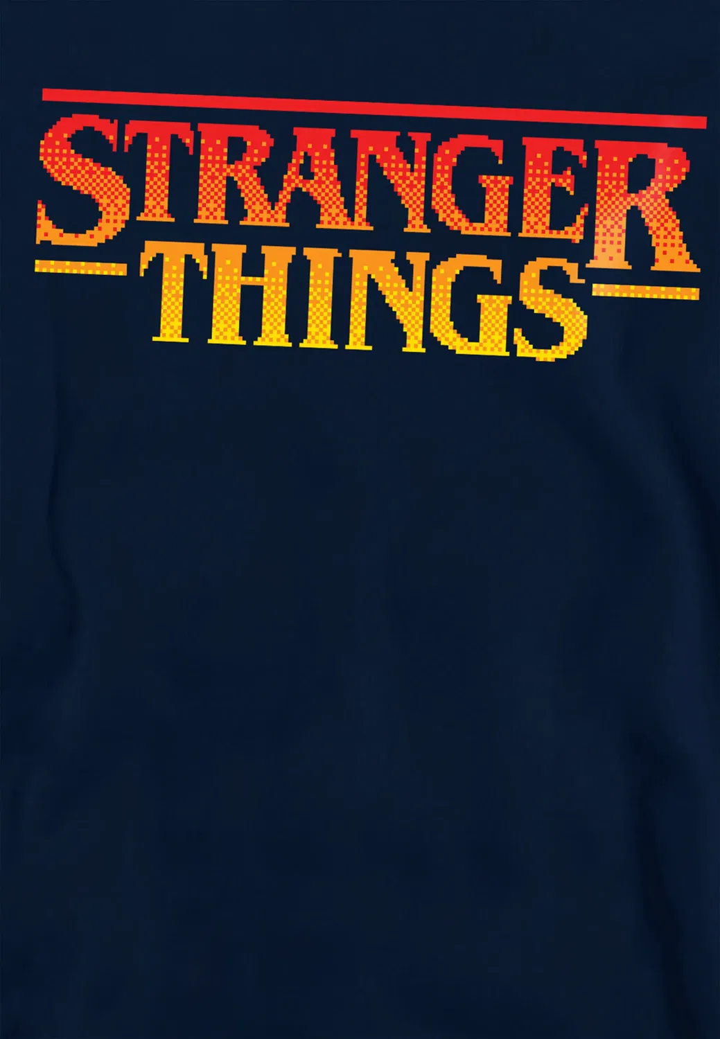 Худи детское Stranger Things с пиксельным логотипом, темно-синий — фото 2