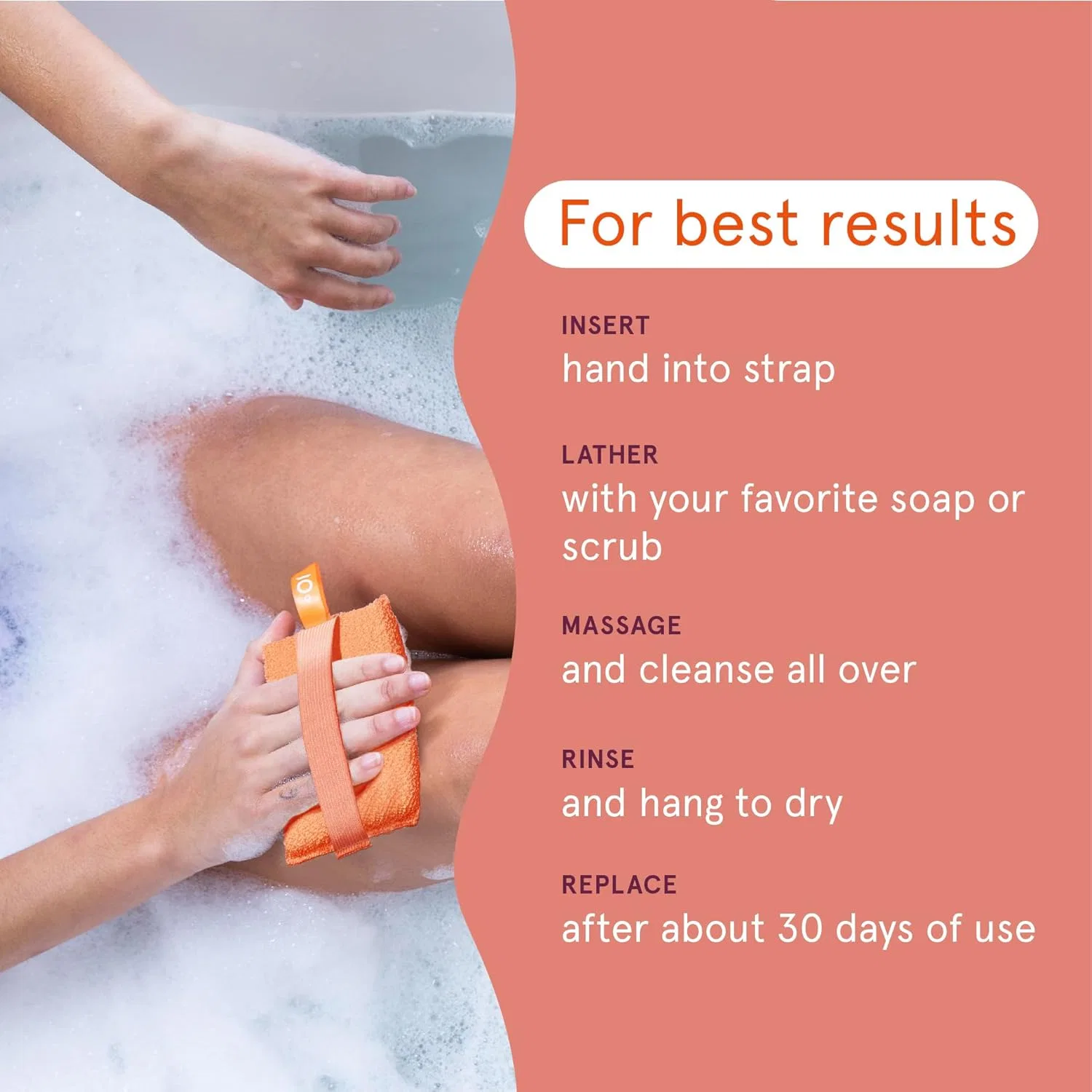 Набор отшелушивающих мочалок для тела Cleanlogic Bath & Body Cleanlogic — фото 4