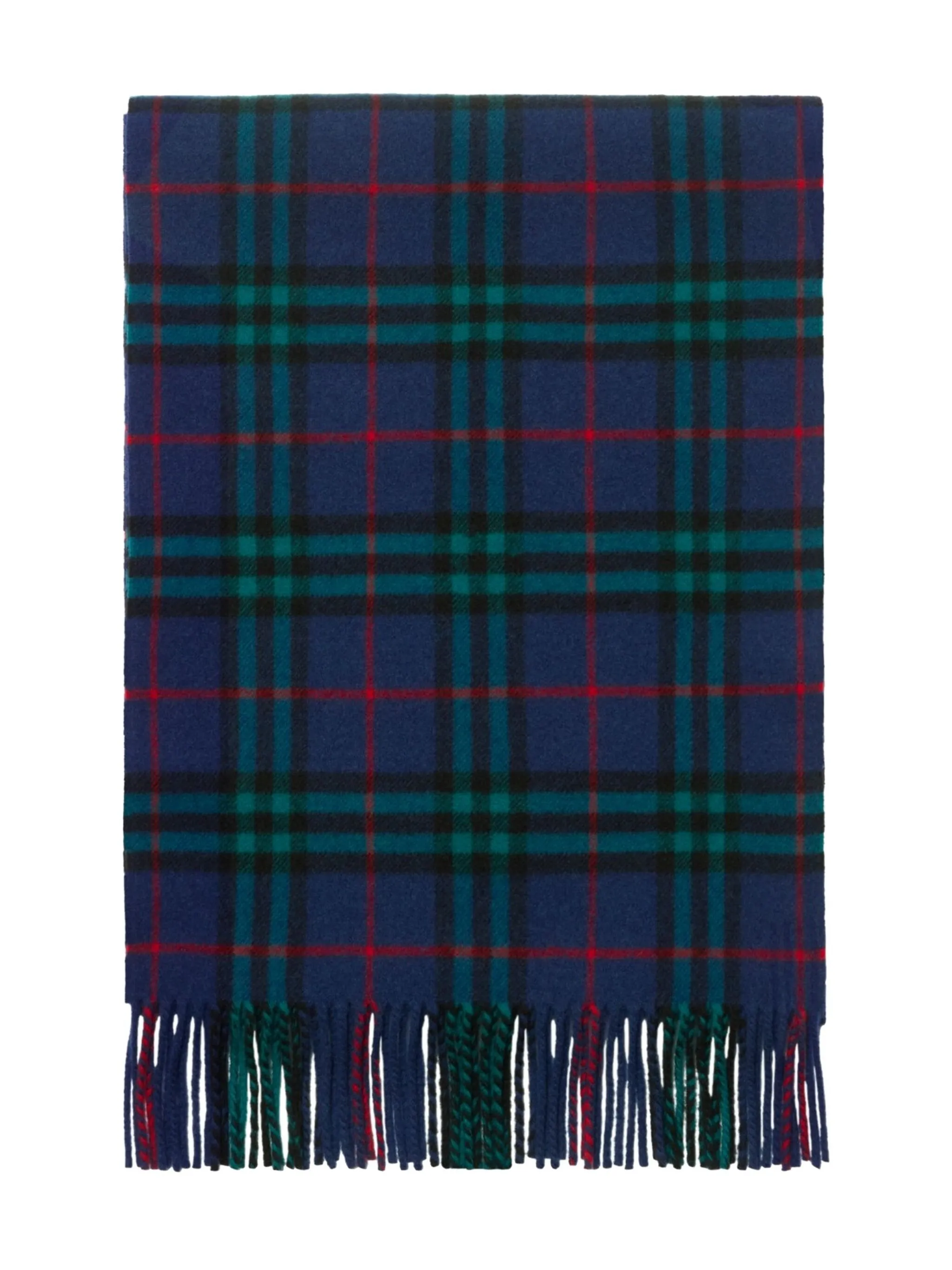 

Клетчатый шарф с бахромой Burberry, синий