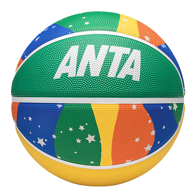 

ANTA Баскетбольный мяч Rubber Basketball Star Radiant Green, размер 7/5, для уличных тренировок и соревнований, унисекс, Китай