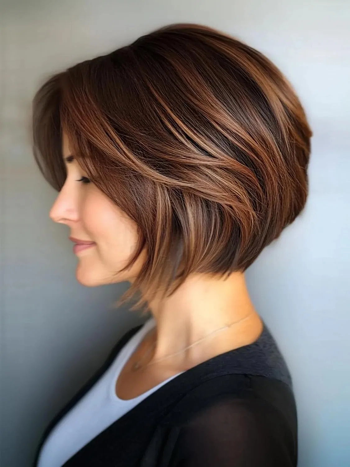 Короткий боб-парик с боковым пробором от WIGNEE Wignee, Brown Mix