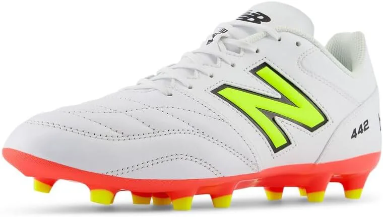 Футбольные бутсы New Balance Men's 442 V2 Team FG, белый/красный — фото 2