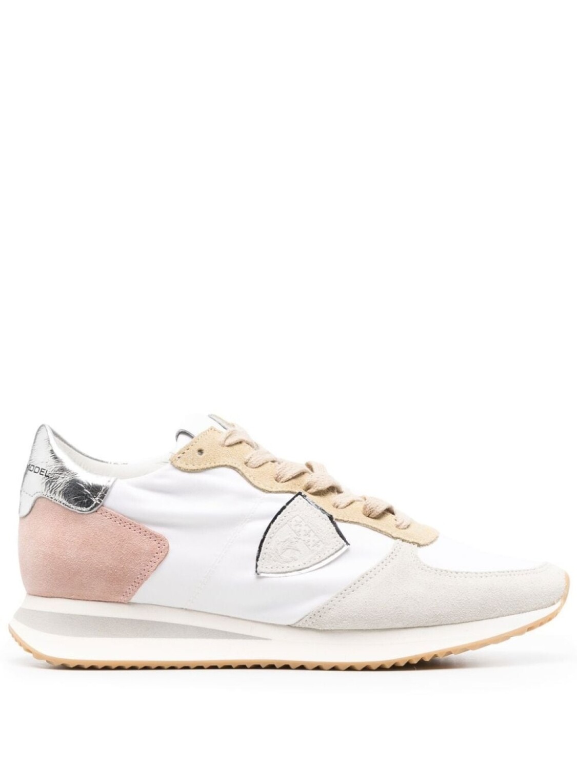 

Philippe Model logo patch lace-up sneakers, белый