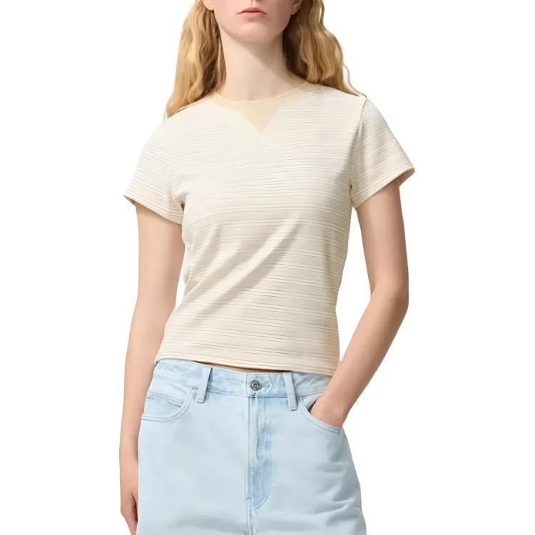 Футболка JW Anderson женская UNIQLO, бежевый — фото 3