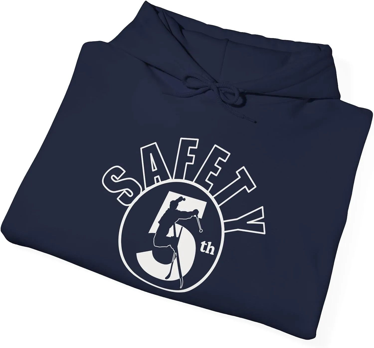 Забавная толстовка для лыжников, футболка Safety Fifth для катания на лыжах, толстовка с капюшоном для отдыха после катания, юмор на тему лыжных трюков, уютный подарок для лыжника, комплект для лыжной поездки GENERIC, темно-синий — фото 4