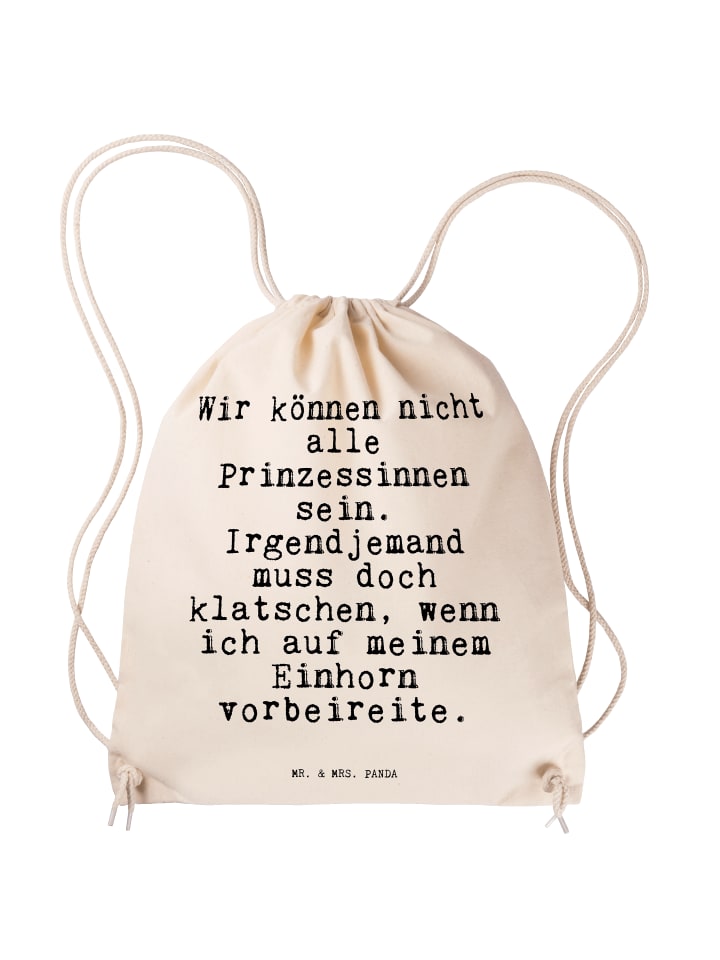 

Mr. & Mrs. Panda Спортивная сумка "Мы не все можем..." с надписью кремового цвета