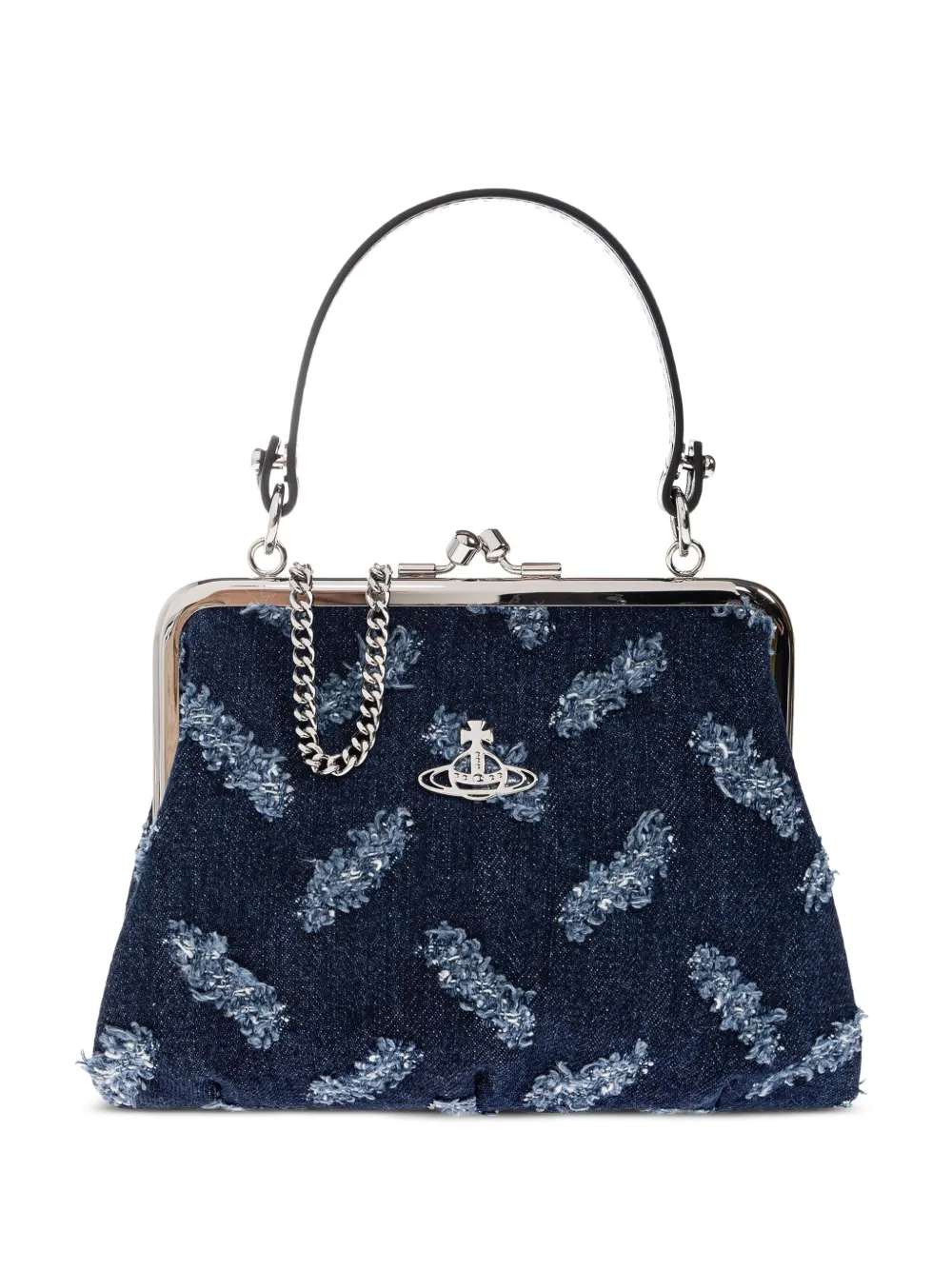 

Джинсовая сумка-тоут с бахромой и узором Orb Vivienne Westwood, синий