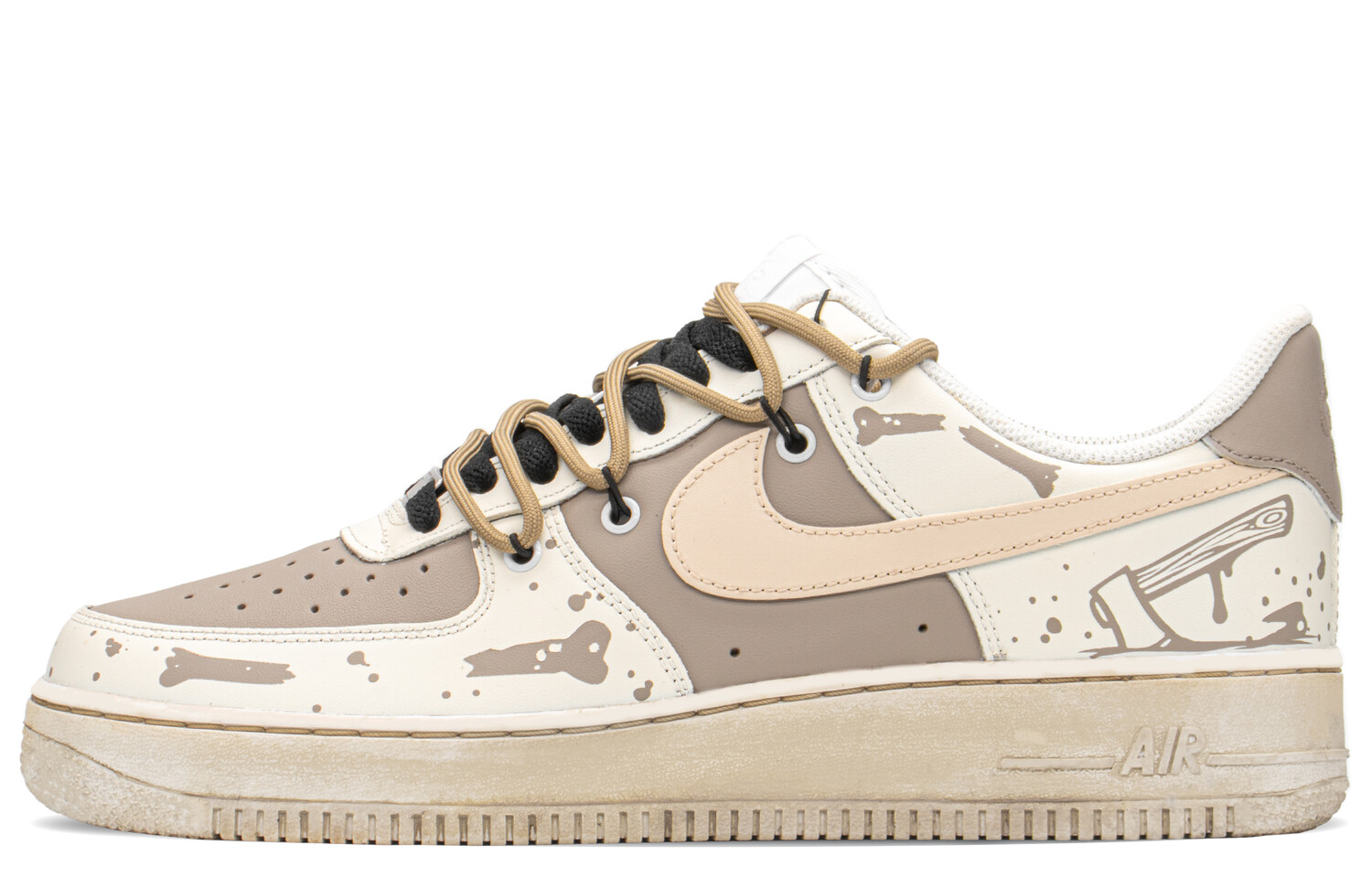 

Кроссовки для скейтбординга Air Force 1 мужские с низким верхом, белые/коричневые Nike, Коричневый, Кроссовки для скейтбординга Air Force 1 мужские с низким верхом, белые/коричневые Nike