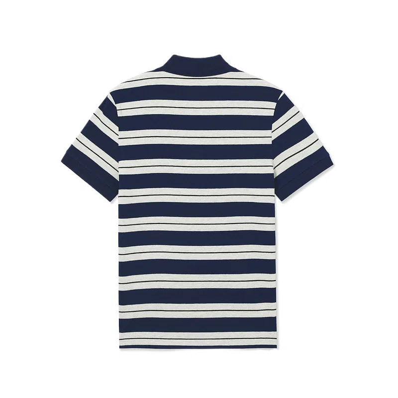 Поло мужское Lacoste, средней посадки, с воротником-поло, темно-синий/темно-синий Stripes/белый — фото 3