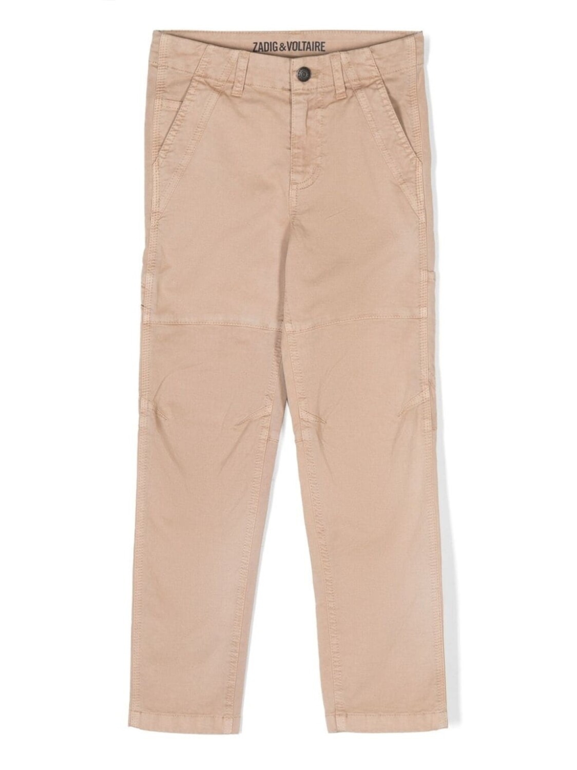 

Zadig & Voltaire Kids прямые брюки с нашивкой-логотипом, нейтральный цвет