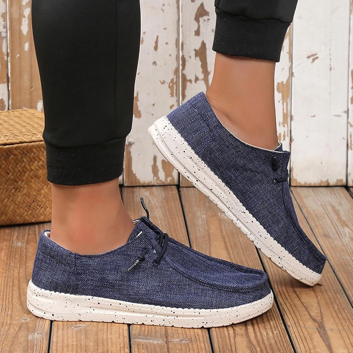 Мокасины мужские, повседневные, Canvas Deck Shoes, синие WCXTY — фото 2