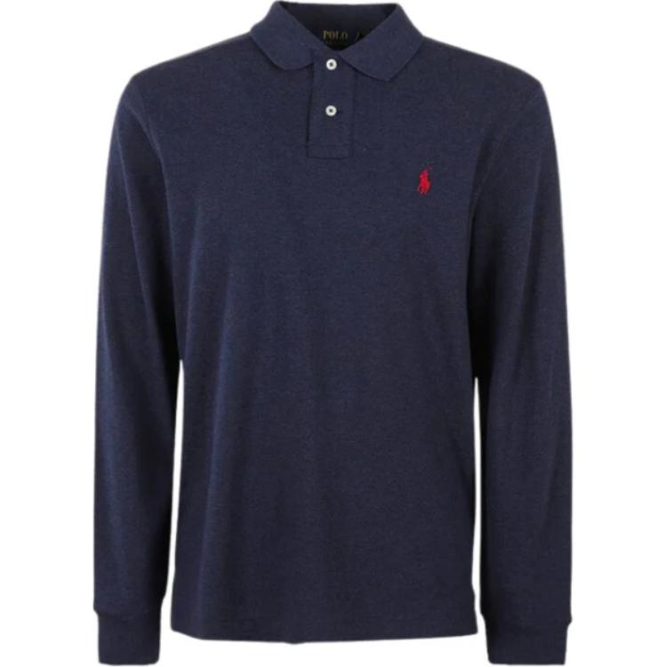 Поло с длинным рукавом All Fits Mesh Polo Ralph Lauren, темно-синий — фото 2