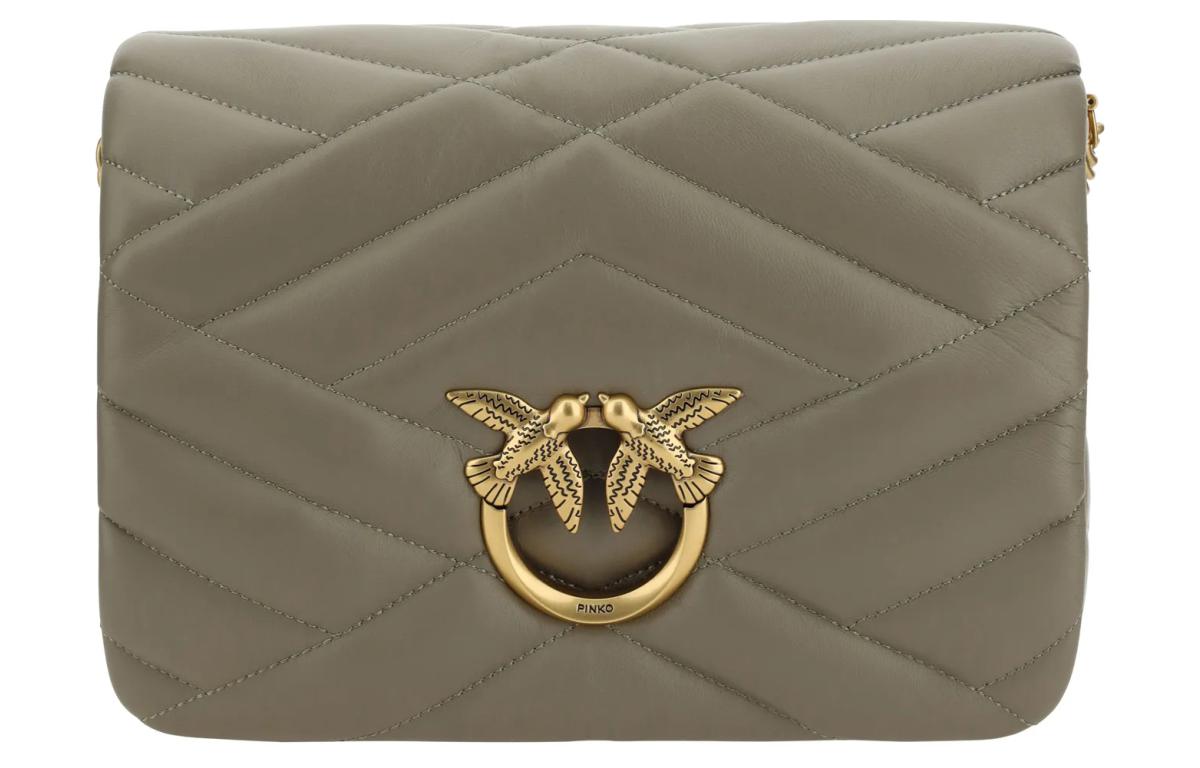 

Сумка через плечо из телячьей кожи PINKO винтажный золотистый