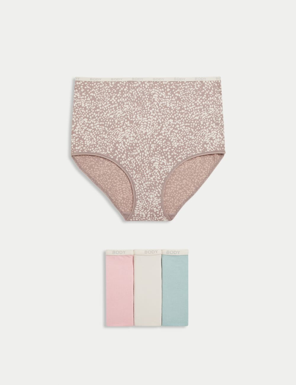 

Трусы-слипы из хлопка с высоким содержанием 4 шт. Body by Marks & Spencer, цвет Cool pink