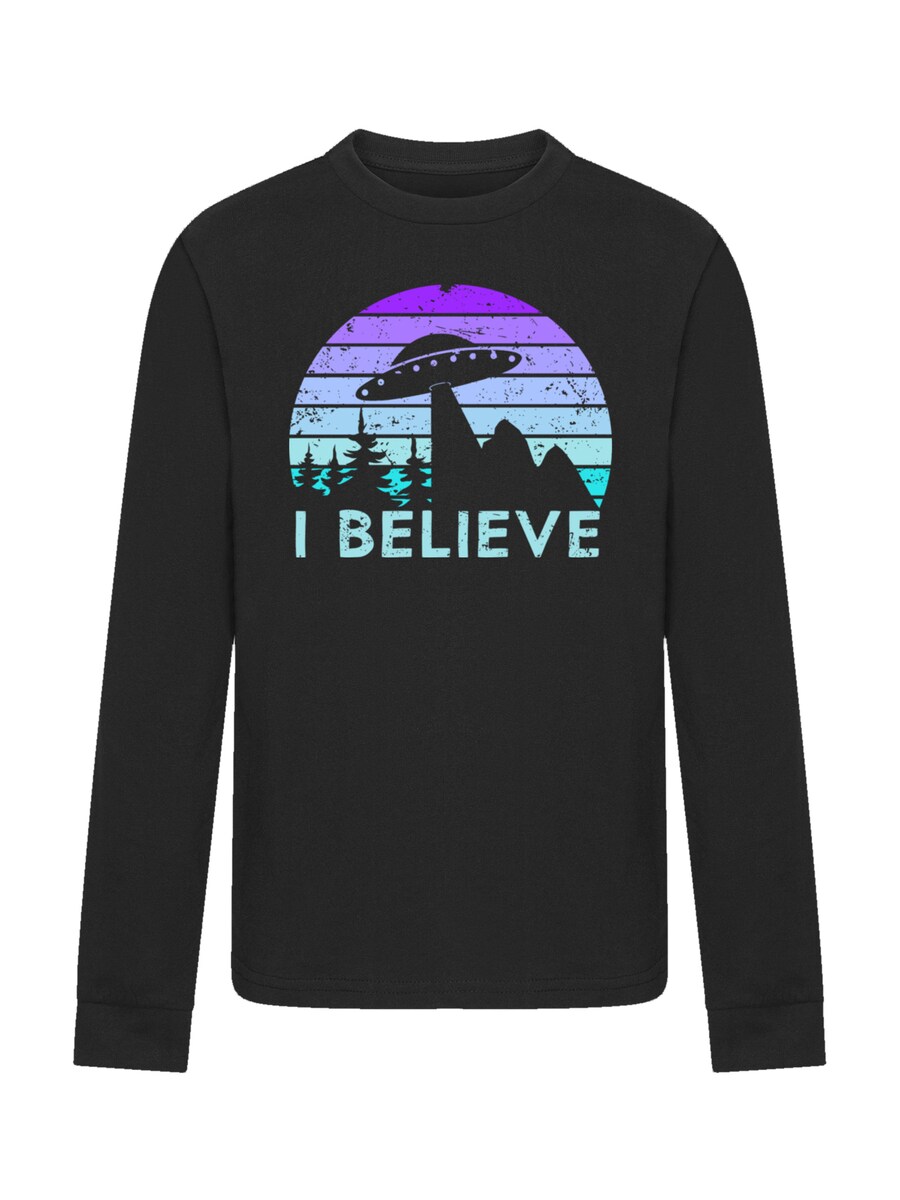

Рубашка F4NT4STIC I Believe Ufo Alien Raumschiff Retro, черный