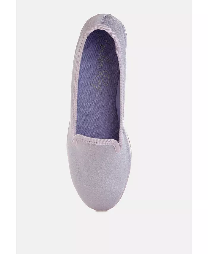 Saba Velvet Round Toe Slip-On Loafers для женщин London Rag, фиолетовый — фото 4