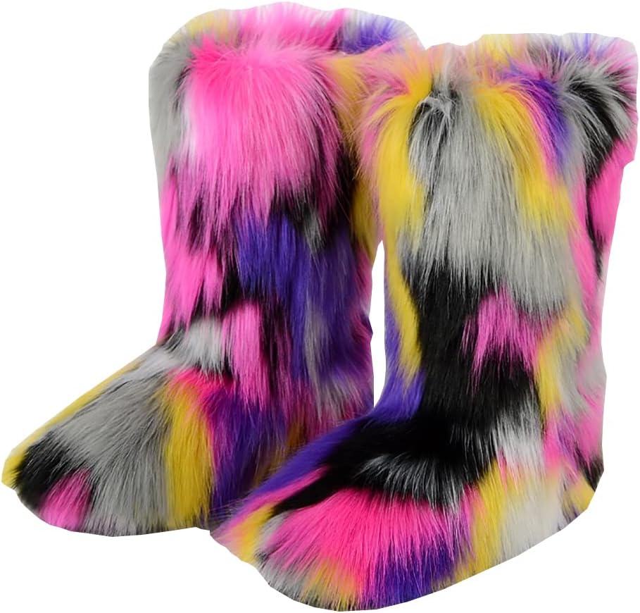 

Детские зимние сапожки с искусственным мехом, теплые и пушистые Auhoho, Colorful 11