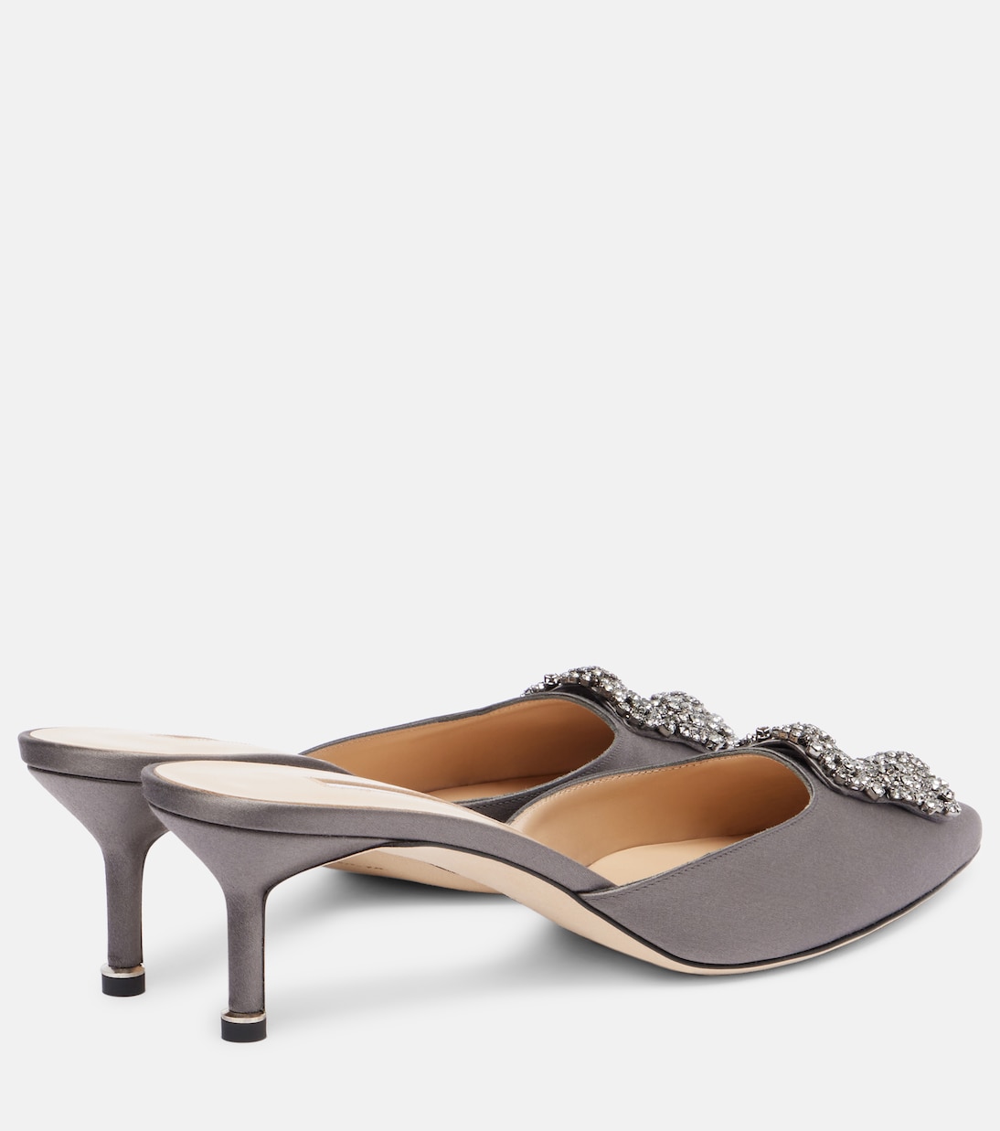 Hangisimu мюли из атласа с декором Manolo Blahnik, 0212 Dgry — фото 2